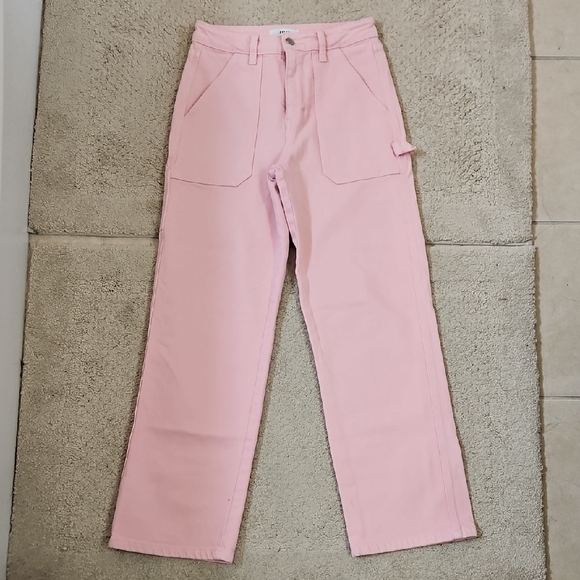 Just Black Denim JBD High Rise Pink Utility Jeans Size 26 - Picture 2 of 7